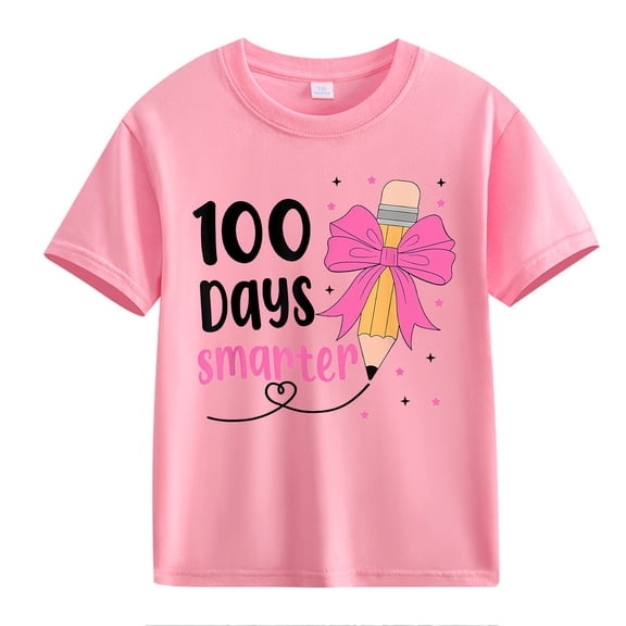 XXWXYD Clearence Girls And Boys School Milestone Commemorative Top - Numeric Print Soft Fabric Tee for Boys & Girls Academic Events (3-4 Years,Pink)