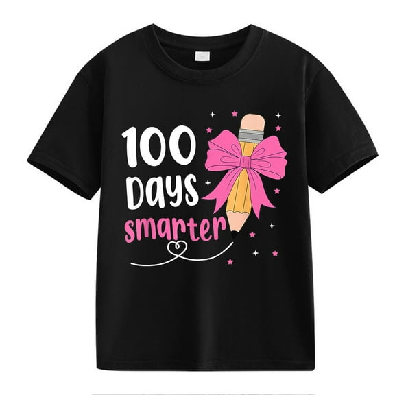 XXWXYD Clearence Girls And Boys School Milestone Commemorative Top - Numeric Print Soft Fabric Tee for Boys & Girls Academic Events (10-11Years,Black)