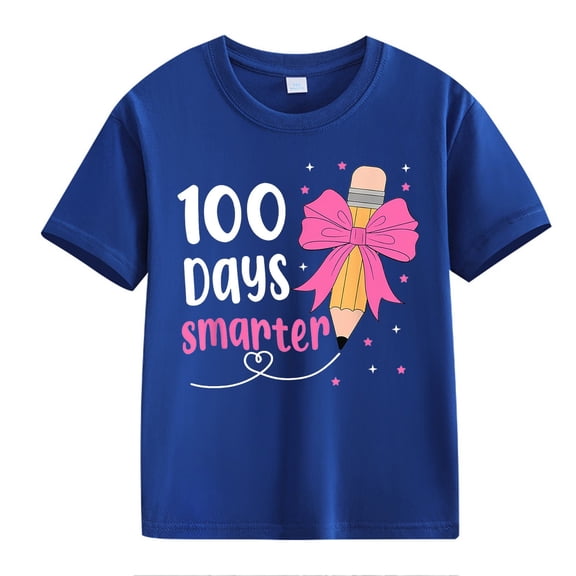 XXWXYD Clearence Girls And Boys School Milestone Commemorative Top - Numeric Print Soft Fabric Tee for Boys & Girls Academic Events (10-11Years,Dark Blue)