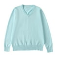 thumbnail image 1 of XXWXYD Clearence Girls Boys V-Neck Solid Color Sweater Long Sleeve Knit Top for School Uniform & Casual Outfit 4-7 Years, 1 of 4