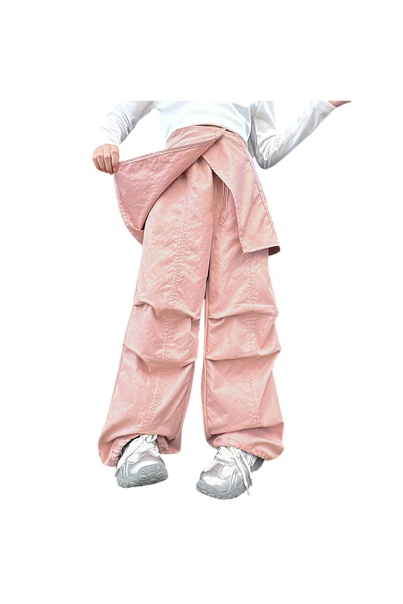 Clearence Girls Detachable Overalls Convertible Wide Leg Jumpsuit All-Year Playwear for Juniors Trendy Loose Denim Overalls with Removable Buckle Straps