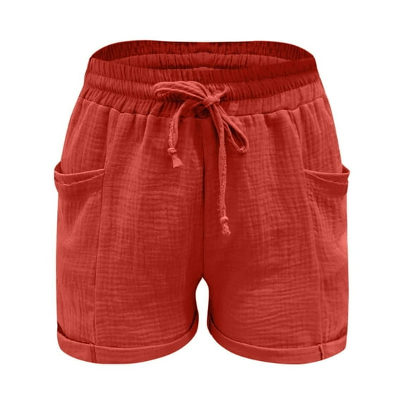 XXWXYD Clearence Girls Wide Leg Linen Shorts Elastic Waist Beachwear with Pockets Summer 2025 Casual Resort Drawstring High-Rise Shorts for Teens