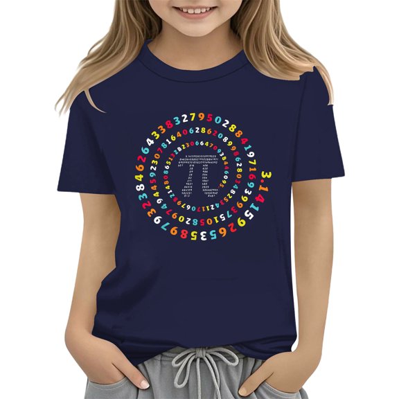 XXWXYD Clearence Kids Girls And Boys T Shirt- Colorful Equation Print Cotton Tee for Math Competition & Classroom Activities (4-5 Years,Navy)