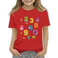 thumbnail image 1 of XXWXYD Clearence Kids Girls And Boys Youth Tee T Shirt - Interactive Math Day 2025 Celebration Shirt with Educational Number Designs (2-3 Years,Red), 1 of 1