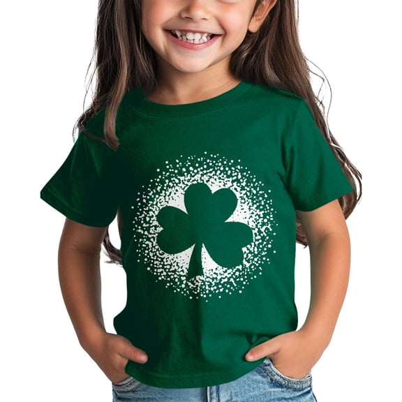 XXWXYD Clearence Kids Girls And Boys Shirt - St. Patrick’s Day Essential Cotton Tee, Wrinkle-Resistant Green Top for Playdates & Cultural Events (4-5 Years,Green)