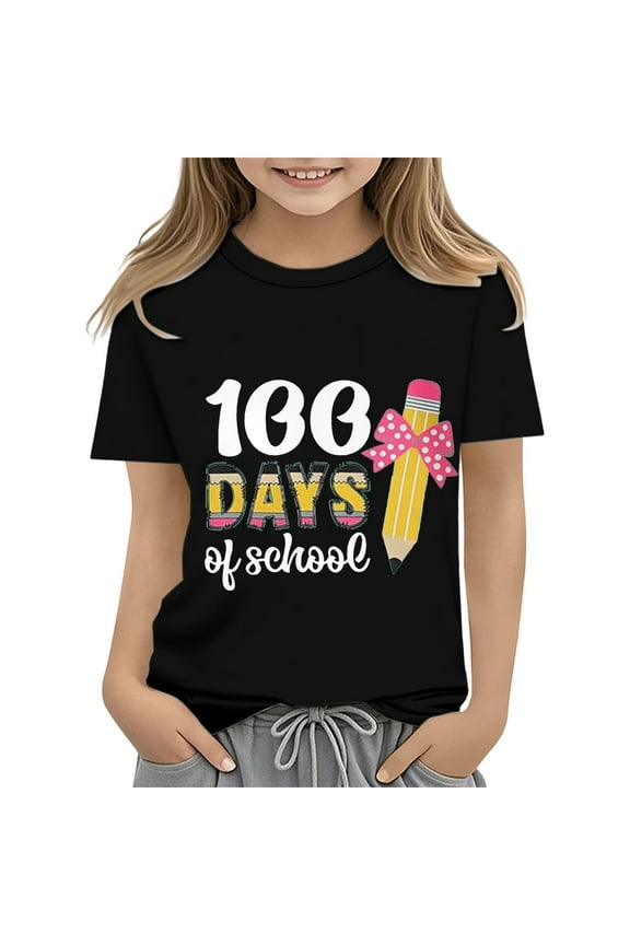 Clearence Kids Pre-K Graduation Outfit - Adorable First School Day Tee for Toddlers, Comfortable Cotton Kindergarten Shirt with Motivational Back to School Slogan (6-7 Years,Black)
