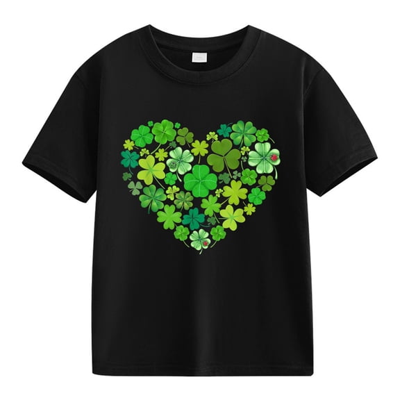 XXWXYD Clearence Spring And Summer Children’s T-Shirt - Trendy Floral Print Cotton Blend Top for Girls Outdoor Activities (2-3 Years,Black)