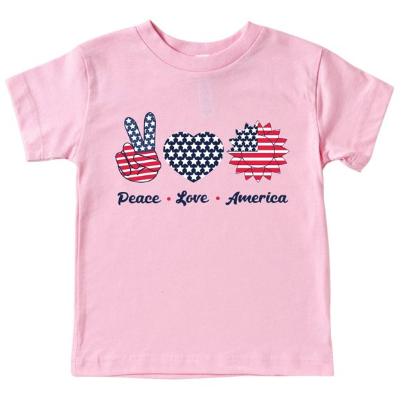 XXWXYD Clearence Unisex Independence Day T-Shirt Peace Love America Graphic Patriotic Tee 4th of July Kids Shirt Soft Cotton Short Sleeve Top 3-14 Years