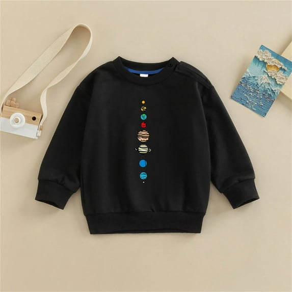 XXWXYD Construction Truck Space Planets Sweatshirt - Long Sleeve Pullover Top for Toddler Boys Girls 2-7 Years 𝖢artoon Graphic Tractor Cute