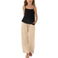 thumbnail image 1 of XXWXYD Cotton Linen Sets for Girls 2 Piece Outfits Spaghetti Strap Tank Tops Matching Wide Leg Pants Kids Summer Casual Linen Set, 1 of 5