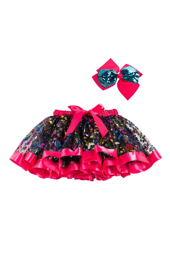 Delicate Kids Girls Halloween ๐ฏar๐y Dance Ballet Tulle Skirt and Bow Hairpin Set for Recital Performance