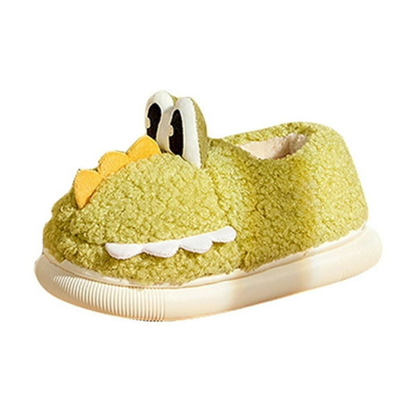 XXWXYD Dinosaur Slippers for Toddlers, Fuzzy Animal House Shoes with Warm Plush Lining for Boys Girls Winter Bedroom & Indoor Play