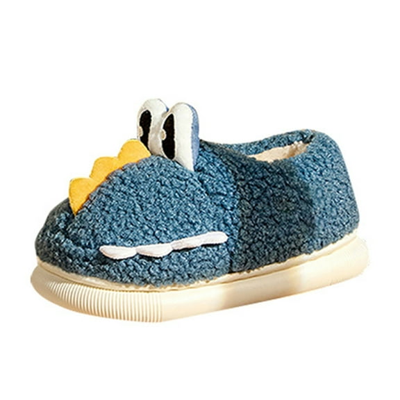XXWXYD Dinosaur Slippers for Toddlers, Fuzzy Animal House Shoes with Warm Plush Lining for Boys Girls Winter Bedroom & Indoor Play
