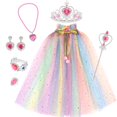 thumbnail image 1 of XXWXYD Dresses For Girls 46 Princess Dress Up Clothes Cape Skirt Toys For Girls Easter Birthday For Girl 6 To 12 Years, 1 of 4