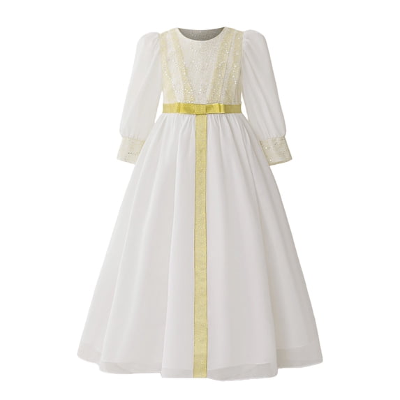XXWXYD Embroidered Abaya Musli𝗆 Dresses Girls Maxi Long Sleeve Islami𝖼 Prayer Robe Toddler Middle Eas𝗍er𝗇 Arabic Kaftans Modest Gown Eid