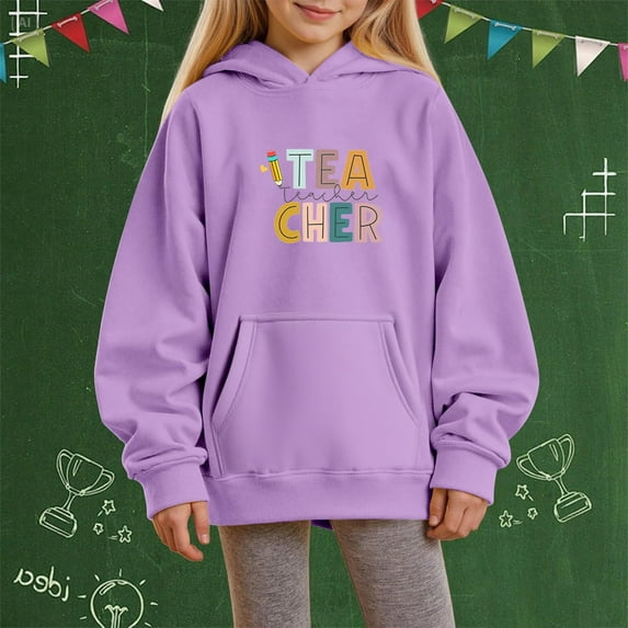 XXWXYD Fall Teen Girls Oversized Graphic Letter Print Hooded Sweatshirt, Kids Long Sleeve Pullover, Back -to -School Cute Outfit, Soft Comfy Loose Fit Youth Fashion Top