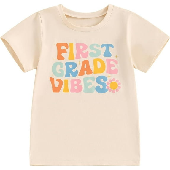 XXWXYD First Day of Kindergarten Shirt 2025 Back to School Gift Preschool Celebration Top Boy Girl Matching Tee Customizable Teacher-Approved Classroom Outfit (5-6 Years,Yellow)