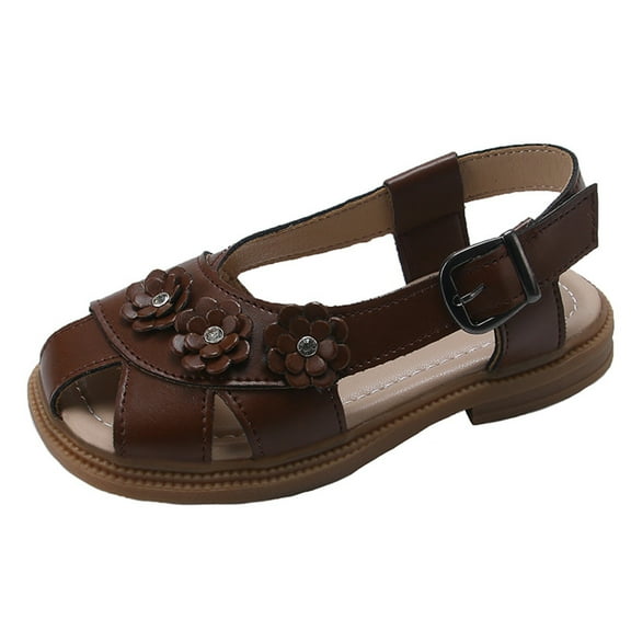 XXWXYD Floral Hollow-Out Sandals for Kids Flat Sole Beach Shoes Breathable Comfortable Casual Footwear Lightweight Summer Sandals Boys Girls