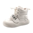 thumbnail image 1 of XXWXYD Girl Boots Autumn Winter Children's Plush Cotton Shoes for Children To Keep Warm Comfortable with Heels Outdoor Snow Boots for Fashion Breathable Classic Shoe(5-5.5 Years,White), 1 of 4
