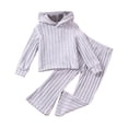 thumbnail image 1 of XXWXYD Girls 2 Piece 𝖳racksuit Long Sleeve Hooded Sweatshirt Flared Bell Bottom Pants Set Fall Winter Casual Outfits Kids Clothing Sportswear Hoodie Jogger Sweatpants Two Piece Outfit, 1 of 4