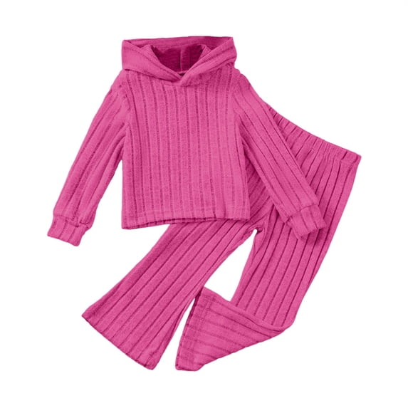 XXWXYD Girls 2 Piece 𝖳racksuit Long Sleeve Hooded Sweatshirt Flared Bell Bottom Pants Set Fall Winter Casual Outfits Kids Clothing Sportswear Hoodie Jogger Sweatpants Two Piece Outfit