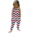thumbnail image 1 of XXWXYD Girls 4th of July Outfit Patriotic Romper Sleeveless Adjustable Strap Jumpsuit with Pocket Holiday Celebration Comfortable Summer Playwear for Baby Kids, 1 of 7
