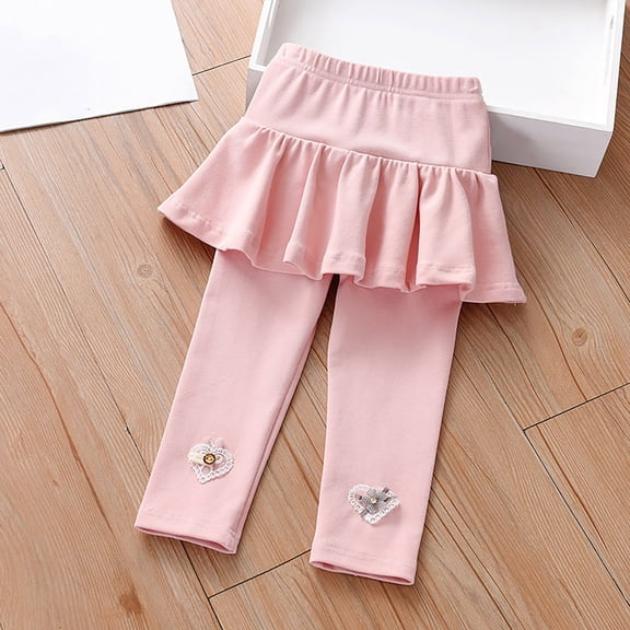 XXWXYD Girls Baby Tutu Footless Leggings Comfy Solid 𝖱uffle Pantskirt Casual Fall Winter Warm Lightweight Trousers Ballet Dance Activewear