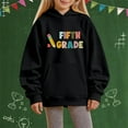 thumbnail image 1 of XXWXYD Girls Back -to -School Letter Print Hooded Sweatshirt, First Day Graphic Pullover Loose Casual Top Fall Spring Trendy Outfit, 1 of 4