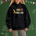 thumbnail image 1 of XXWXYD Girls Back -to -School Letter Print Hooded Sweatshirt, First Day Graphic Pullover Loose Casual Top Fall Spring Trendy Outfit, 1 of 4