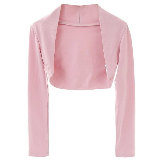 XXWXYD Girls Ballet Bolero Shrug Open Front Crop Top Long Sleeve Wrap Cardigan for Leotard Dress Stylish Cover Up