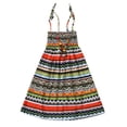 thumbnail image 1 of XXWXYD Girls Boho Sundress Floral Beach Dress with Necklace Set Strappy Toddler Kids Vestidos Casual Summer Outfit 1-8 Years, 1 of 8