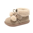 thumbnail image 1 of XXWXYD Girls Boot Fashion Big Kids Winter Water Proof Flat Keep Warm Snow Boots Comfortable Shoes Lightweight Breathable Sport Athletic(4.5-5 Years,Beige), 1 of 8