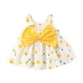 thumbnail image 1 of XXWXYD Girls Bow Suspender Dress Printed First Birthday Outfit Baby Girl Sweet Smocked Dress Cute Elastic Comfort Soft Cotton Play Clothes, 1 of 4