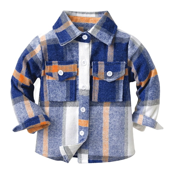 XXWXYD Girls and Boys Toddler Shirt Coat Jacket Plaid Long Sleeve Turn Down Collar Button Tops Outerwear Lightweight Windbreaker Spring Fall Cozy Flece Shacket