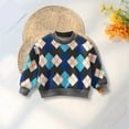 thumbnail image 1 of XXWXYD Girls Boys Vintage Plaid Pullover Sweatshirt Crewneck Loose Fit Casual Sweater Top for Toddler Kids Fall Winter Trendy Clothes Cozy Comfort, 1 of 6