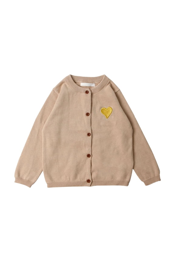 Girls Cardigan Sweater Heart Printed Button Crewneck Long Sleeve Knit Sweaters Winter Warm School Unifor𝗆 for Girls Prepp𝗒 Knit Cardigan For Girls