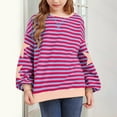thumbnail image 1 of XXWXYD Girls Children’s Loose Fit Sweatshirt with Star Stripes Simple Casual Comfortable Cozy Soft Striped Pullover Top for Home Everyday Wear Loungewear 2025 Fashion, 1 of 4