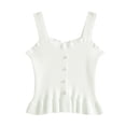 thumbnail image 1 of XXWXYD Girls Crop Tank Tops Kids Ruffle Hem Camisole Button Summer Sleeveless Undershirts Teen Dance Hawaiian Shirts Cute Camisoles, 1 of 6