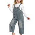 thumbnail image 1 of XXWXYD Girls Denim Overalls, Kids Baggy Wide Leg Suspender Jumpsuit with Adjustable Straps and Pockets for Casual Fall School Play Daily Outfit Wear, 1 of 8