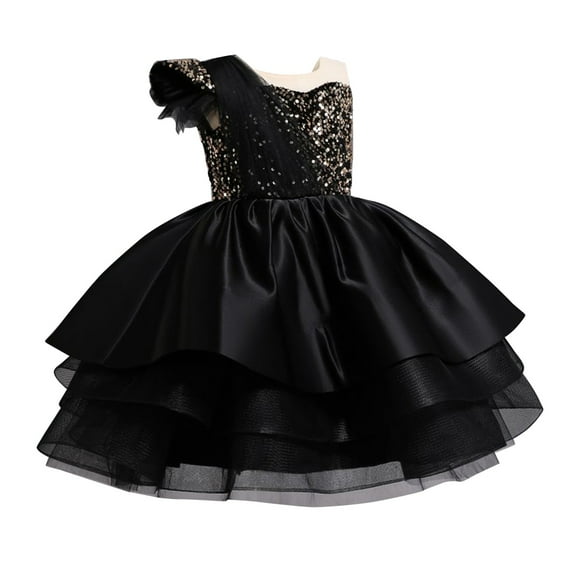 XXWXYD Girls Dresses Spring Summer And Autumn Children's Birthday Dress Catwalk Tutu Skirt Girls Sequin Piano Performance Evening Dress