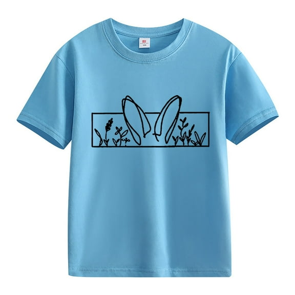 XXWXYD Girls' Fashion Spring and Autumn New Fashionable Cute Print Comfortable Version Girls Printed T Shirt for Fashion Casual Breathable Clothing (2-3 Years,Light Blue)