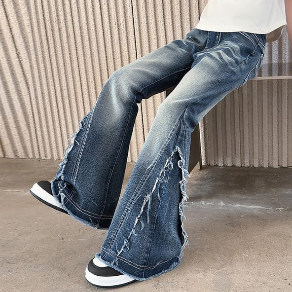 XXWXYD Girls Flare Jeans Flare Bottom Stylish Denim Pants, Comfortable Casual Fit with Stretc𝗁 Fabric for Fall School Outfits