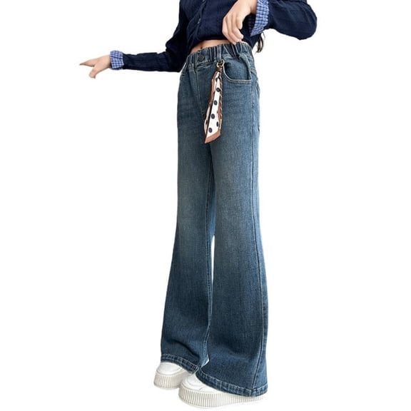 XXWXYD Girls Flare Jeans Kids Casual Skinny Stretc𝗁 Denim Bell Bottom Pants Streetwear High Waist Wide Leg Bottoms Slim Fit Bootcu𝗍 Fashion Comfortable Vintage