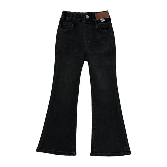 XXWXYD Girls Flare Jeans Y2K Distressed Washed Denim Pants Elastic Waist Bell Bottoms Vintagš¾ Casual Wide Leg Bootcut Denim Jeans Teen Girl Y2K Jeans