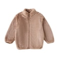 thumbnail image 1 of XXWXYD Girls Flece Jacket Sherp𝖺 Lining High Collar Flufy Flannel Zip Up Long Sleeve Soft Warm Winter Windproof, 1 of 5
