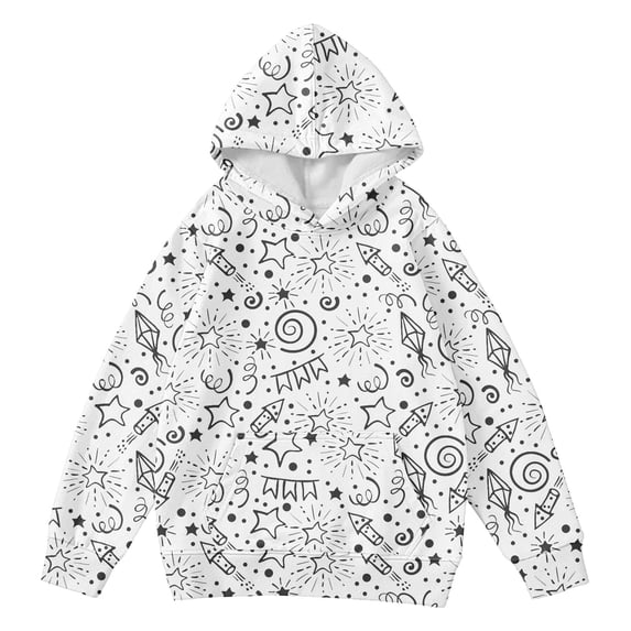 XXWXYD Girls Funny DIY Hand Painted Hoodies, Kids Casual Print Sweatshirt Color Your Own with Markers, Long Sleeve Tops for Age 2-12 Years Artistic Fun