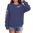 thumbnail image 1 of XXWXYD Girls Graphic Letter Sweatshirt Crewneck Long Sleeve Drop Shoulder Pullover Top Cute Oversized Streetwear Fashion Teen Casual Loungewear Cozy Fall Winter, 1 of 4