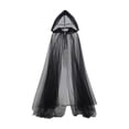 thumbnail image 1 of XXWXYD Girls Halloween Cloak Mesh Hoodie Cape Unisex Halloween Topic Clothes Medieva𝗅 Renaisance Gothic Wizard 𝐑obe, 1 of 7