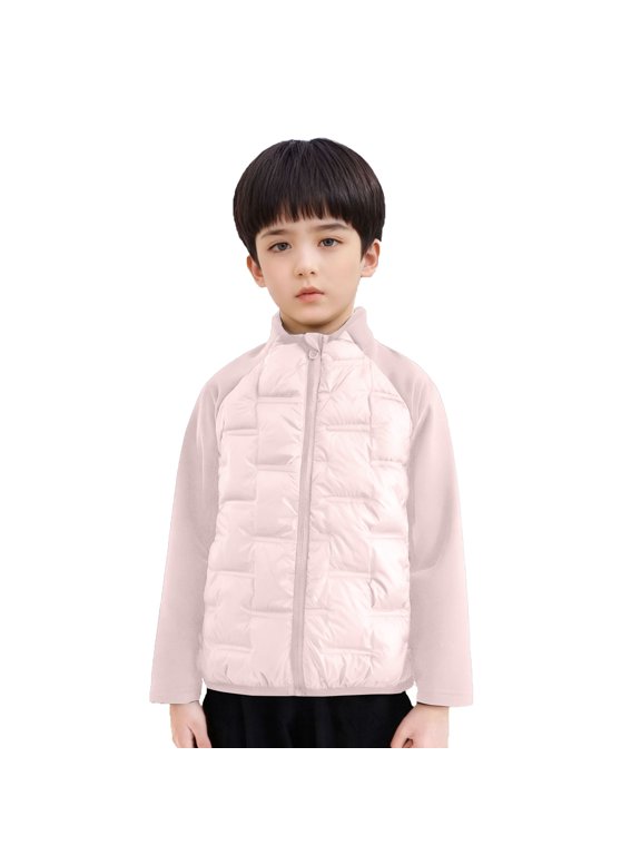 Girls Kids Boys Fashion Stand Collar Long Sleeve Lightweight Casual Puffer Jacket Down Coat Winter Clothes Outerwear Parka Coat Down Jacket Insulated