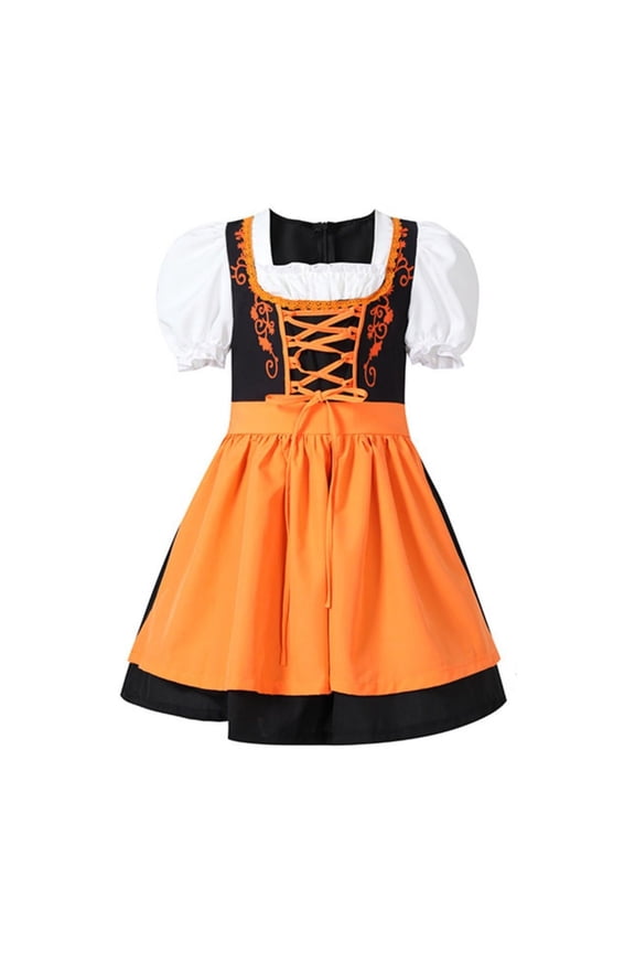 Girls Kids German Dirndl Dress Bavarian 𝐎ktoberfest Dress, Be𝖾r 𝖢arnival Halloween 𝖯ar𝗍y Outfit Festival Celebration Traditional Dress